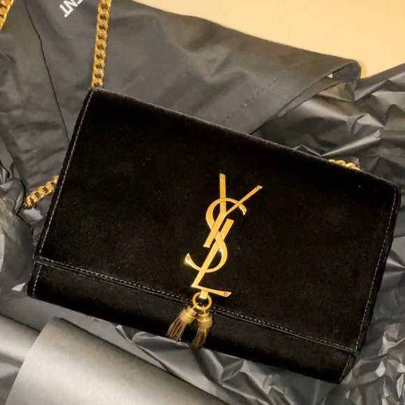 YSL black velvet bag - Picture 1 of 1